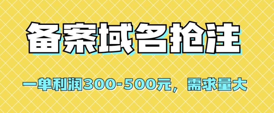 备案域名抢注，一单利润300-500元，需求量大-云创宝盒