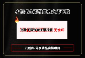小红书主页批量去水印下载-云创宝盒