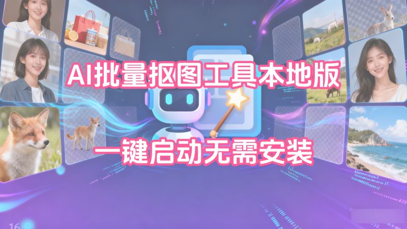 AI批量抠图工具本地版，一键启动无需安装-云创宝盒